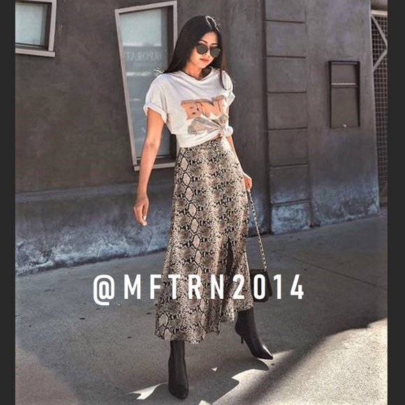 BLOGGER FAVE! ZARA Snakeskin Print Skirt - Picture 6 of 15